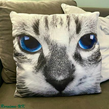 CAT Cushion Animal Cover Printed Pillow CASE Sofa Home Decor 45 x 45cm 18'' UK A
