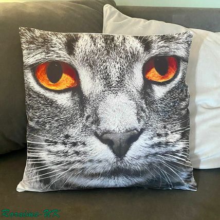 CAT Cushion Animal Cover Printed Pillow CASE Sofa Home Decor 45 x 45cm 18'' UK A