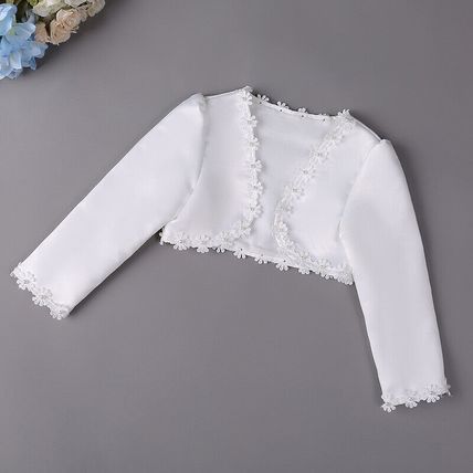 Girl Bolero Satin Jacket Open Front Satin Shrug Cardigan Cape Shawl Wedding Tops