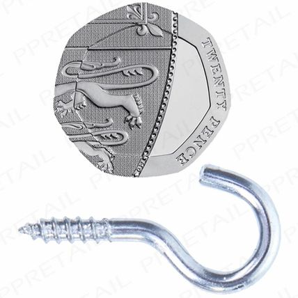 SMALL-LARGE STRONG CUP HOOKS 19/22/25/32/40/50/55mm Silver Zinc Hanging Mug Peg