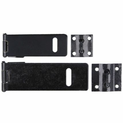 HASP AND STAPLE Light Duty Door Latch Padlock Catch Garden Shed Coop 75mm 100mm