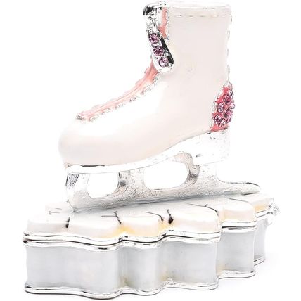 Treasured Trinkets White Skate with Pink DiamanteTrinket Boxed Home Decor Gift