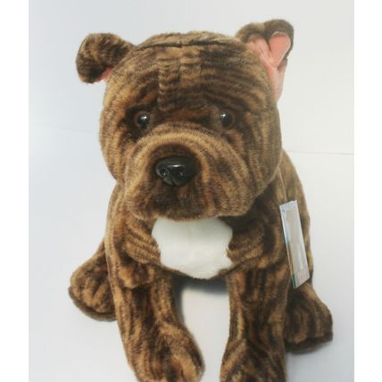Brindle Staffordshire Bull Terrier 12" Hand Made Toy Staffie Amstaffm Plush Dog
