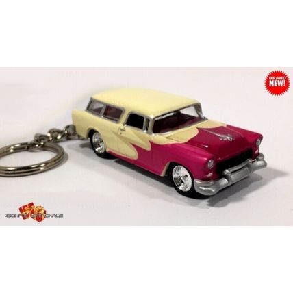 RARE KEYCHAIN 55/56/57 PINK TRI-FIVE CHEVY NOMAD GREAT GIFT & DESK DISPLAY
