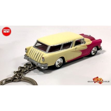 RARE KEYCHAIN 55/56/57 PINK TRI-FIVE CHEVY NOMAD GREAT GIFT & DESK DISPLAY