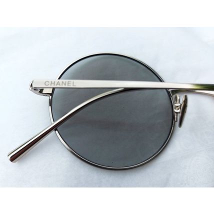 NEW CHANEL 4257-T ROUND FRAME TITANIUM SILVER/GREY TINTED SUNGLASSES - UNISEX