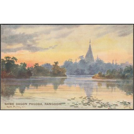 Shwe Dagon Pagoda, Rangoon, c.1910s - Tuck's Oilette Postcard