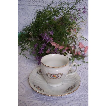 Royal Prague Lesov Concordia Fine Bohemia Porcelain Czech Republic Teacup Saucer