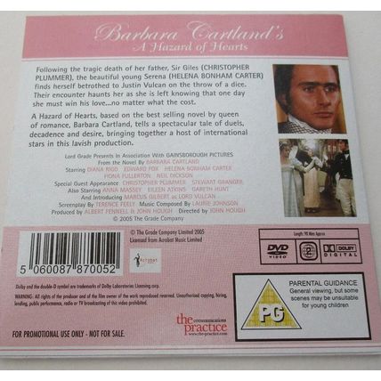A Hazard Of Hearts DVD Promo The Daily Mail Barbara Cartland Romance Collection