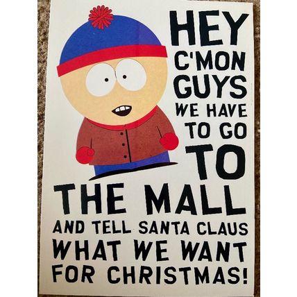 South Park Stan Christmas Card by Portico RARE