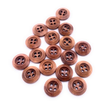 15mm Round Wooden Coffee Brown Buttons 4 Hole Knitting Baby Cardigan Sewing Diy