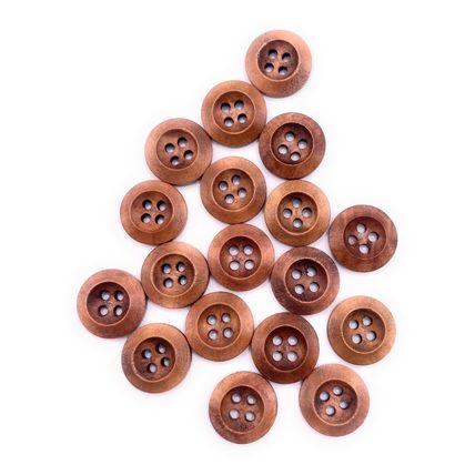 15mm Round Wooden Coffee Brown Buttons 4 Hole Knitting Baby Cardigan Sewing Diy