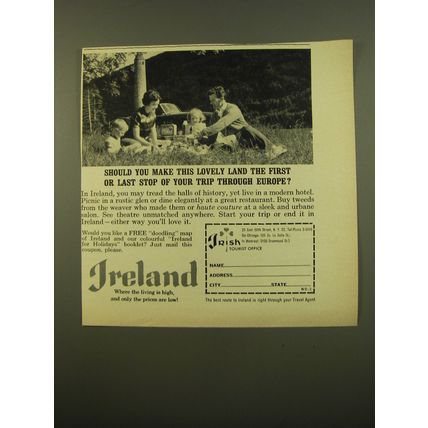 1961 Irish Tourist Office Advertisement - make this lovely land the first