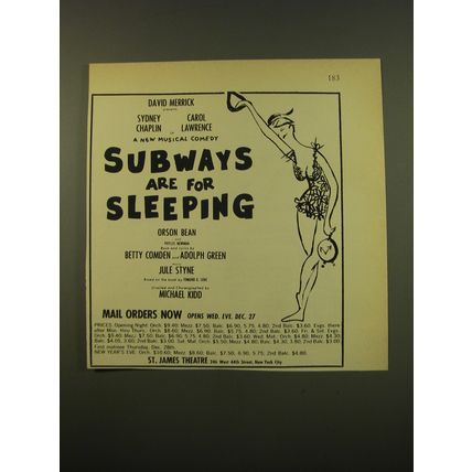 1961 Subways are for Sleeping Play Advertisement