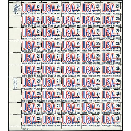 C81, Mint NH Sheet of 21¢ Airmail Stamps - Stuart Katz