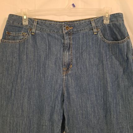 Women's LL BEAN Classic Fit Denim Blue JEANS pants Size 18 Reg High Rise