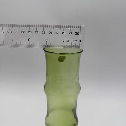 MCM SWEDISH ASEDA ART GLASS Green BO BORGSTROM GLASBRUK Bamboo VASE 9”