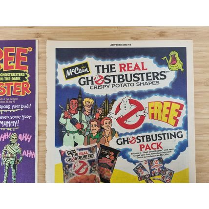 2 x Vintage Retro Advert The Real Ghostbusters 1990