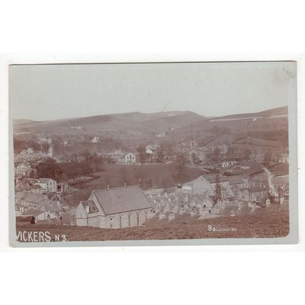 View of Bollington Postcard RP Cheshire Vickers 3
