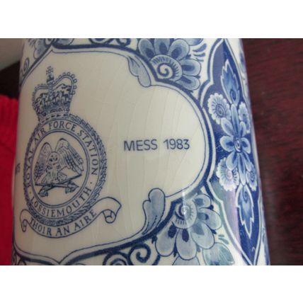 R.A.F. Lossiemouth Sergeants Mess 1983 Dutch Delft Handmade Tankard.