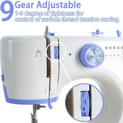 Sewing Machine for Beginners with 20 Pcs Fabric and 32 Pcs Sewing Threads Kit,Po