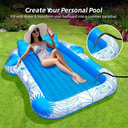 Inflatable Pool Lounger Float for Adults - JIANYHW X-Large Beach Sun Tan Tub Poo