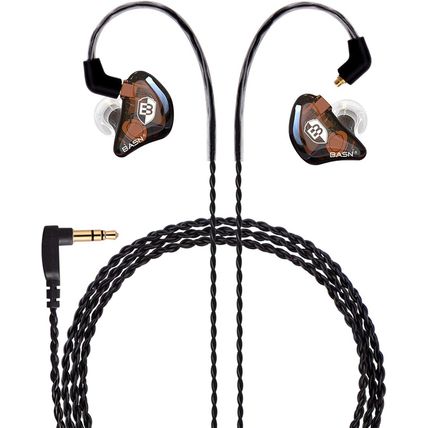 BASN In-Ear Monitor Headphones Dual Dynamic Drivers IEM Earphones Detachable MMC