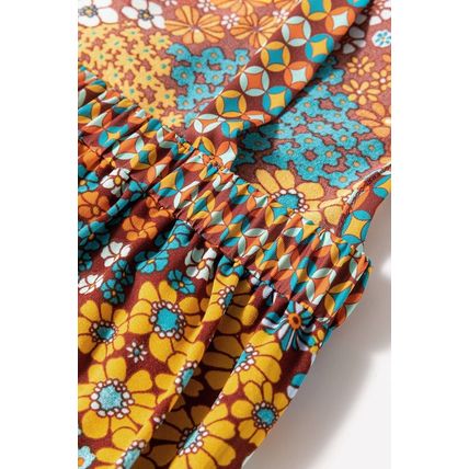 Multicolour Boho Floral Print Crossed Straps Ankle-length Jumpsuit