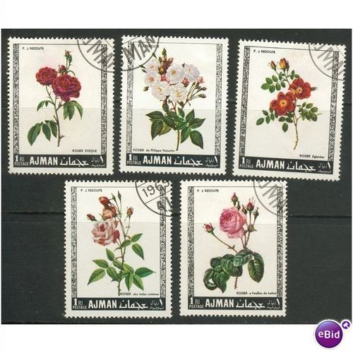 Ajman stamps 1969 - Roses x5