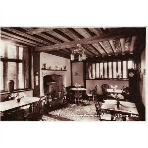 RP Postcard Dining Room Town House IGHTHAM Kent Real Photo 1955