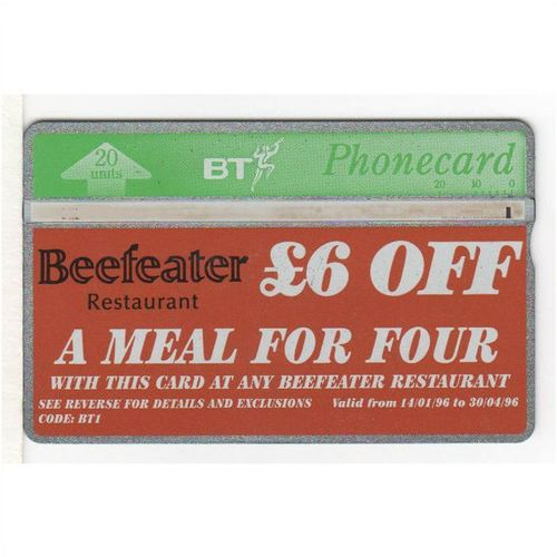 PHONE CARD - BT - BEEFEATER