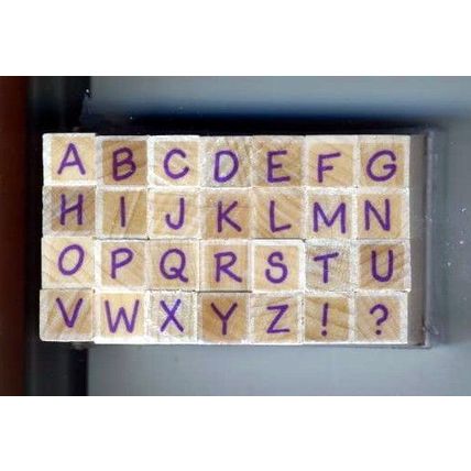 Hero Arts Mounted Wooden Rubber Stamp Set, ALPHABET