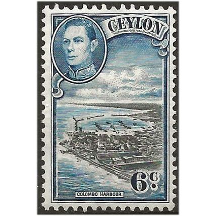 Ceylon 1938 SG388 6c Black & Blue Mounted Mint ..