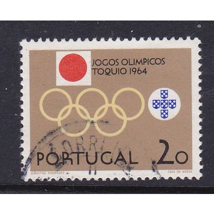 PORTUGAL 1964 OLYMPICS 20c VALUE USED SG1254