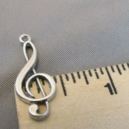 STERLING SILVER TREBLE CLEF MUSIC NOTE MUSICAL NOTE PENDANT CHARM