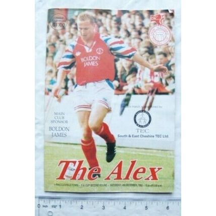 1993 programme Crewe Alexandra FC v Macclesfield, FA Cup 2nd Round