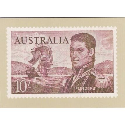 Australia 10/- Flinders Philatelic Postcard Unused VGC