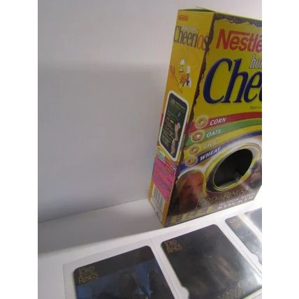 Nestle 2002 Cheerios LOTR Lord of the Rings Cereal Box & Set of 6 Sticker Cards