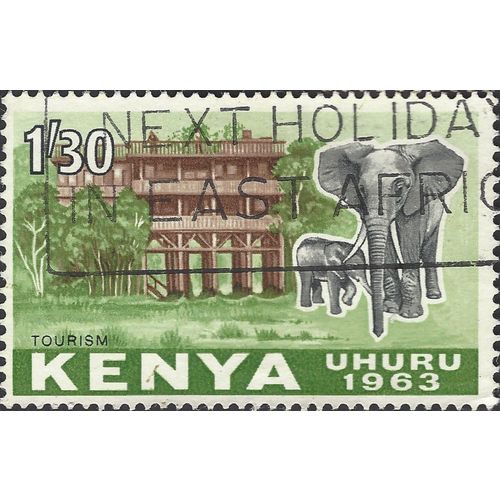 KENYA, MAMMAL, Elephant, Uhuru, green 1963, 1/30