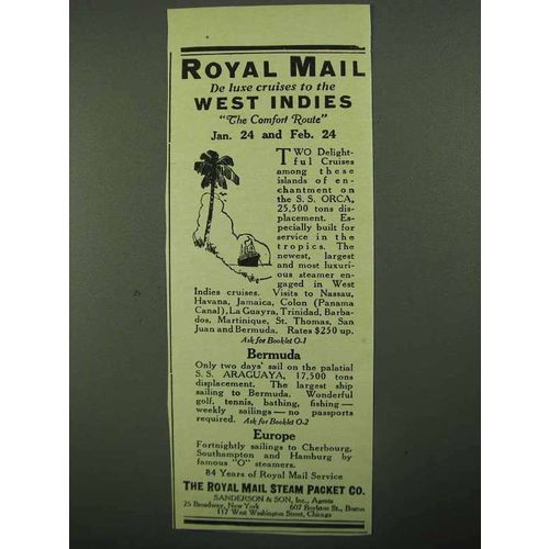 1922 The Royal Mail Steam Packet Co. Ad