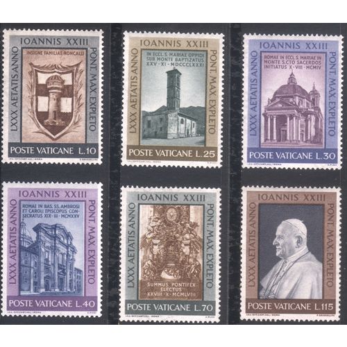 Vatican City 1961 - SG359/64 - Pope John XX111's 80th Birthday - MNH