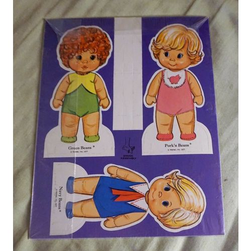 Whitman Canned Beans Paper Dolls Uncut 1977