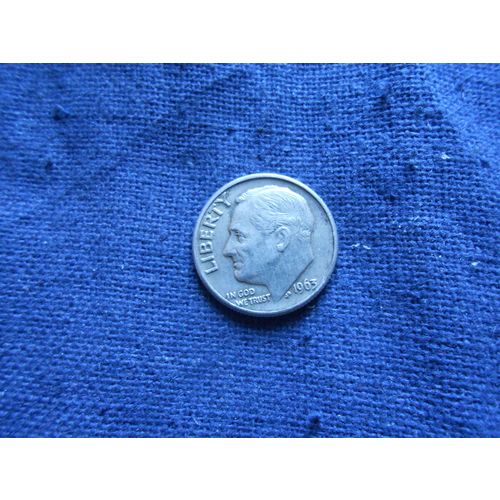 1963 (D) .900% Silver U S A One Dime Coin.