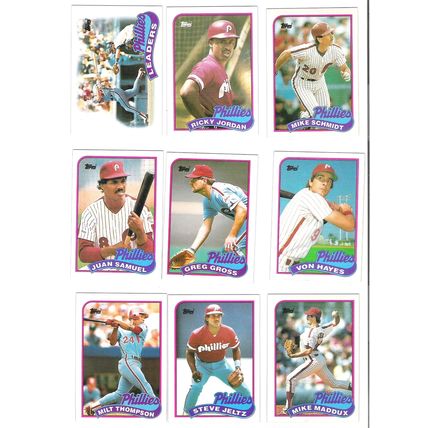 1989 Topps Philadelphia Phillies team set with traded- 39 cards- Schmidt, Maddux