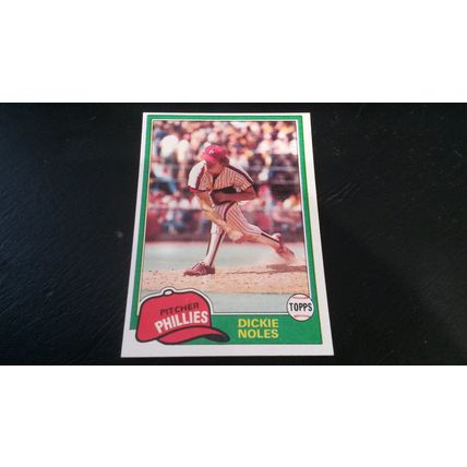 1981 Topps Card # 406 Dickie Noles Very Good-Excellent (4) Philadelphia Phillies