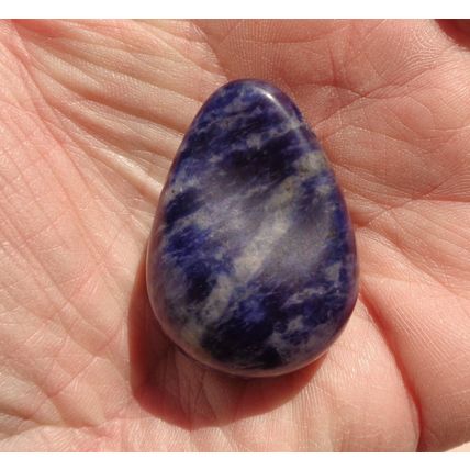 E Sodalite Tear Drop Thick Pendant 38mm 1.5 x 1 Inch Craft Jewelry Making