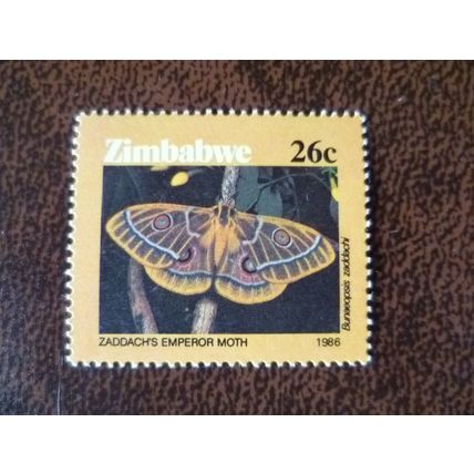 Zimbabwe 1986 Moths Zaddach Emperor Moth 26c mint stamp SG696 Insects