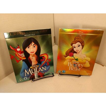 Mulan 2 Movies Collection + Beauty and the Beast (Blu-ray) RARE Slipcovers-NEW