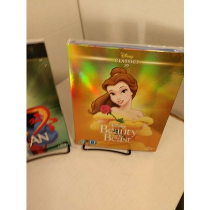 Mulan 2 Movies Collection + Beauty and the Beast (Blu-ray) RARE Slipcovers-NEW