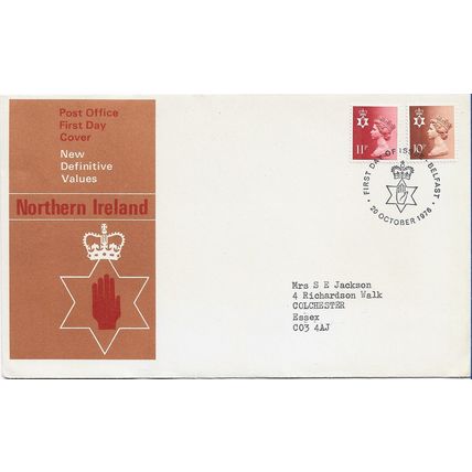 GB 1976 GPO FDC Northern Ireland October definitives Belfast pm